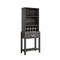 Saltoro Sherpi 66 Inch Wine Cabinet with 3 Shelves, Bottle Rack, Distressed Gray Finish-